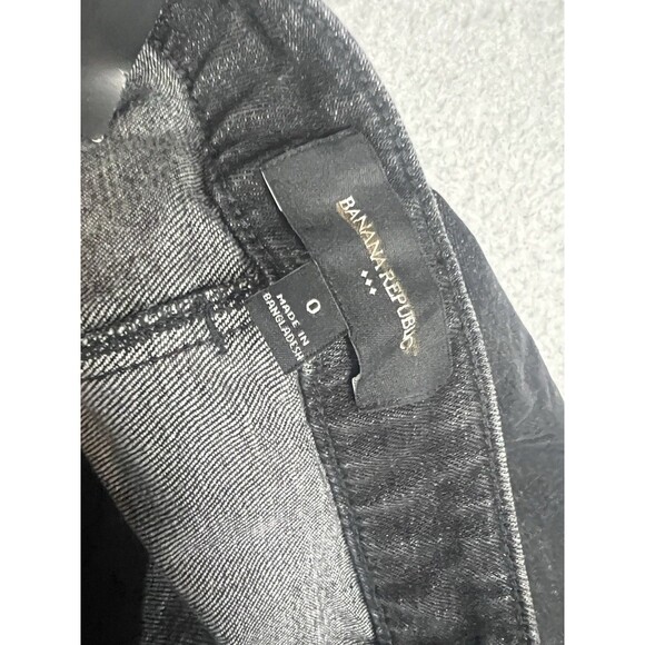 NWT Banana Republic 0 Black Long Maxi Split Front Flared Heavy Denim Jean Skirt - Picture 7 of 12